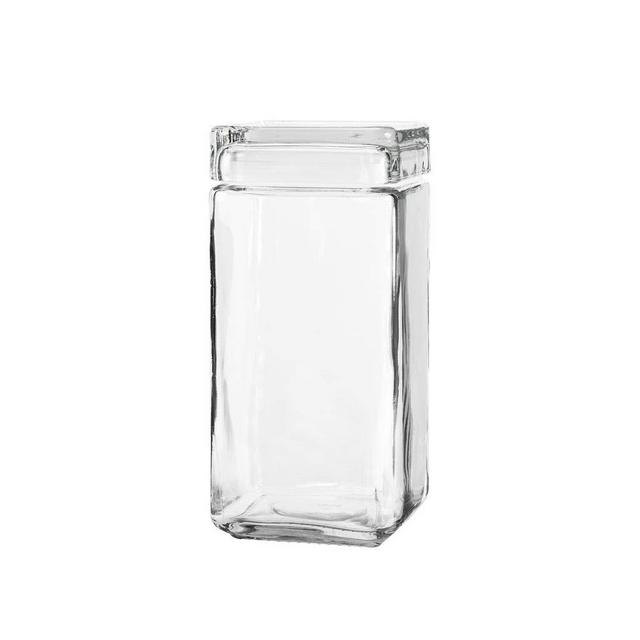 Anchor Hocking Stackable Glass Jar with Lid, 2 quart, Clear