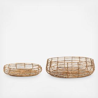 Rattan 2-Piece Basket Set
