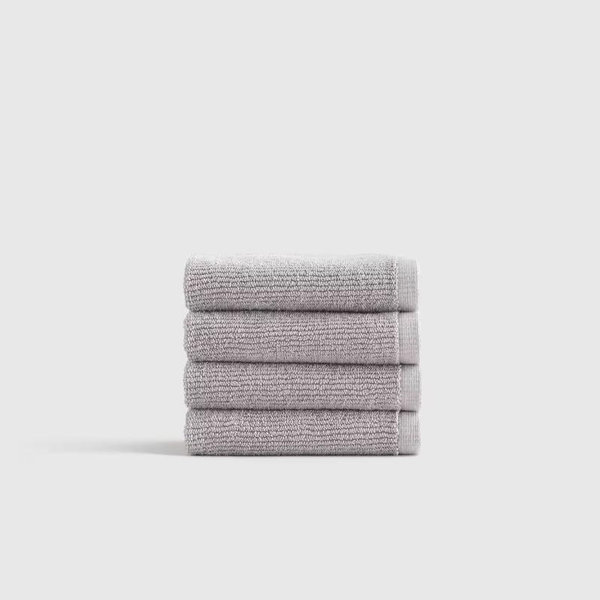 Turkish Ribbed Quick Dry Washcloth (Set of 4) - Grey