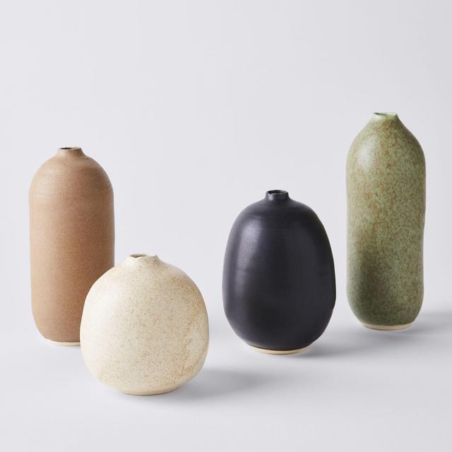 Handmade Earthtone Stoneware Bud Vases
