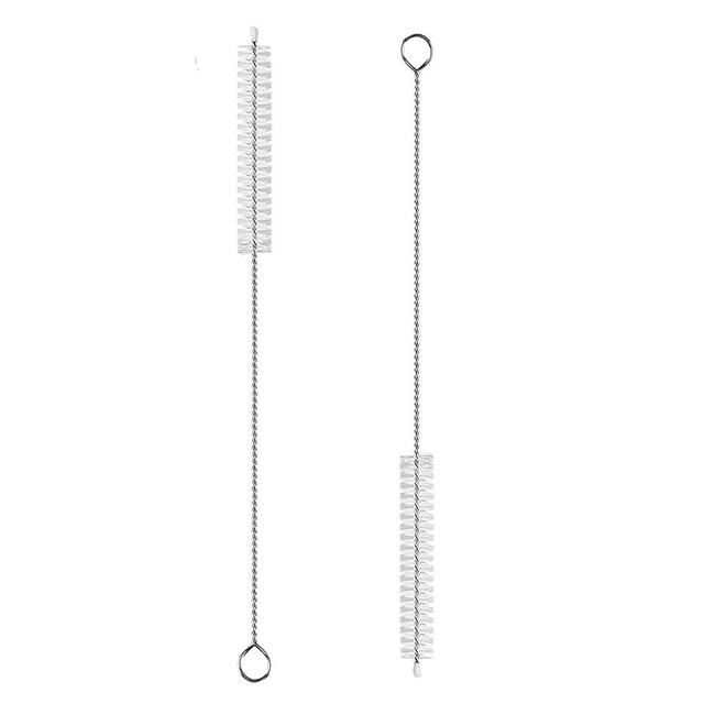 2 Pack Straw Cleaner Brush, Reusable Metal Handles Straw Cleaner Brush Extra Long for Stanley Mug 40, 30, 20 oz, 10mm Wide Straw Cleaner Brush for Sippy Cup, Water Bottle and Tubes (Clear+Clear)