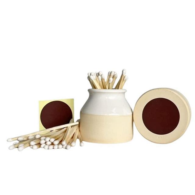 Henro Company Match Striker - Handmade in North Carolina | Works with ALL MATCHES- 2.25" x 2.5", Candle Accessory Mini pottery, Gift, safety matches, strike anywhere matches (With 100 Matches)