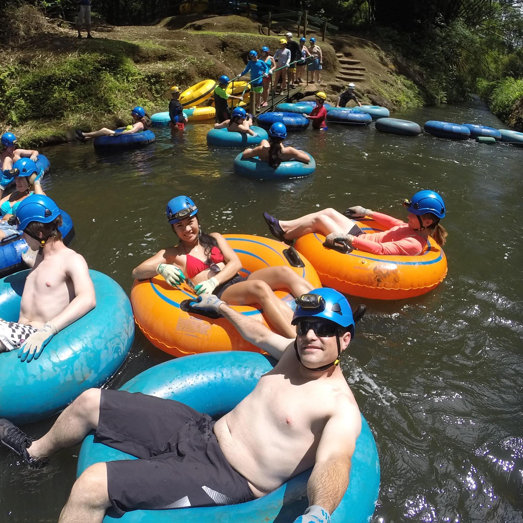 River tubing in Kauai, Hawaii
