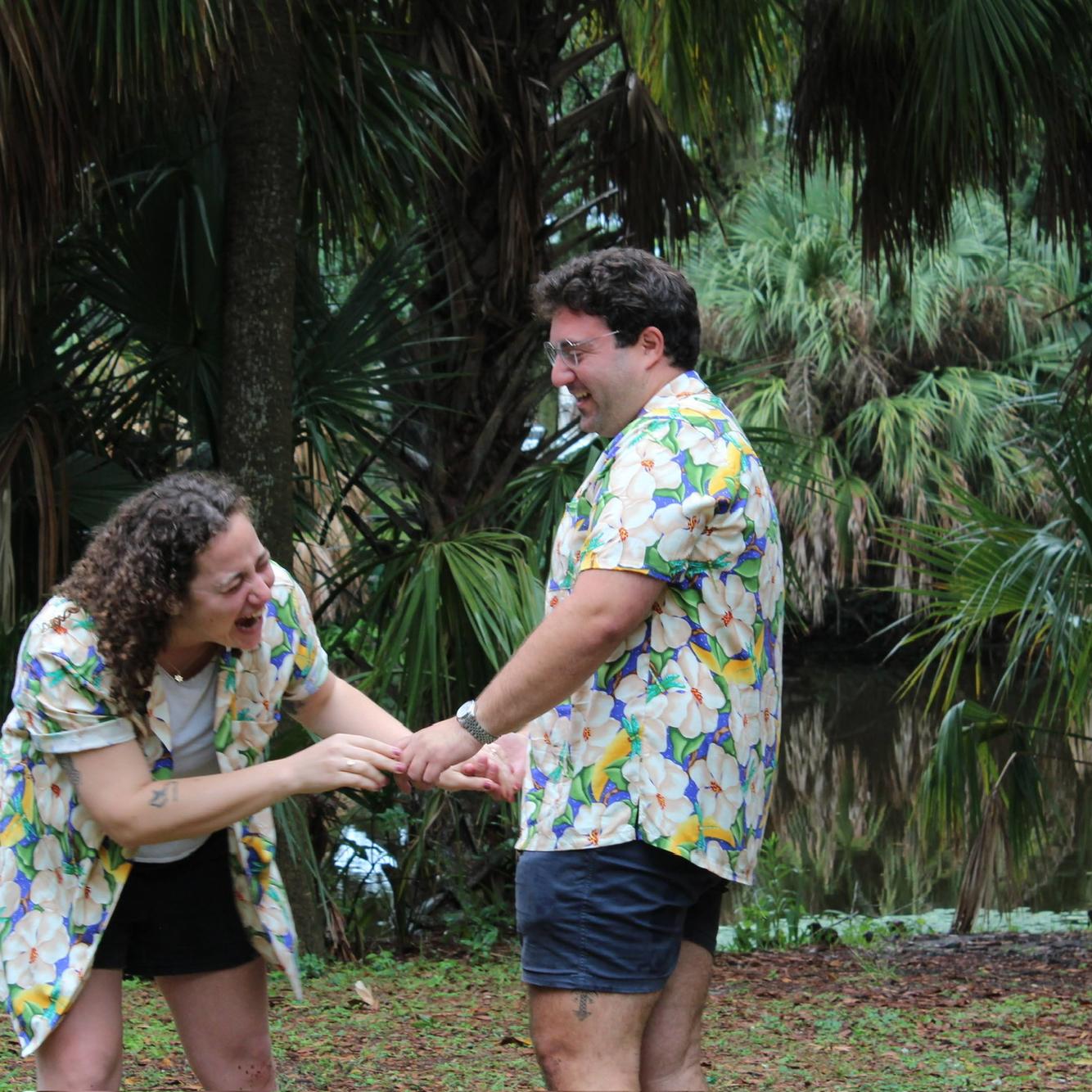 The matching shirts made for some pretty amazing photos and a cute story.