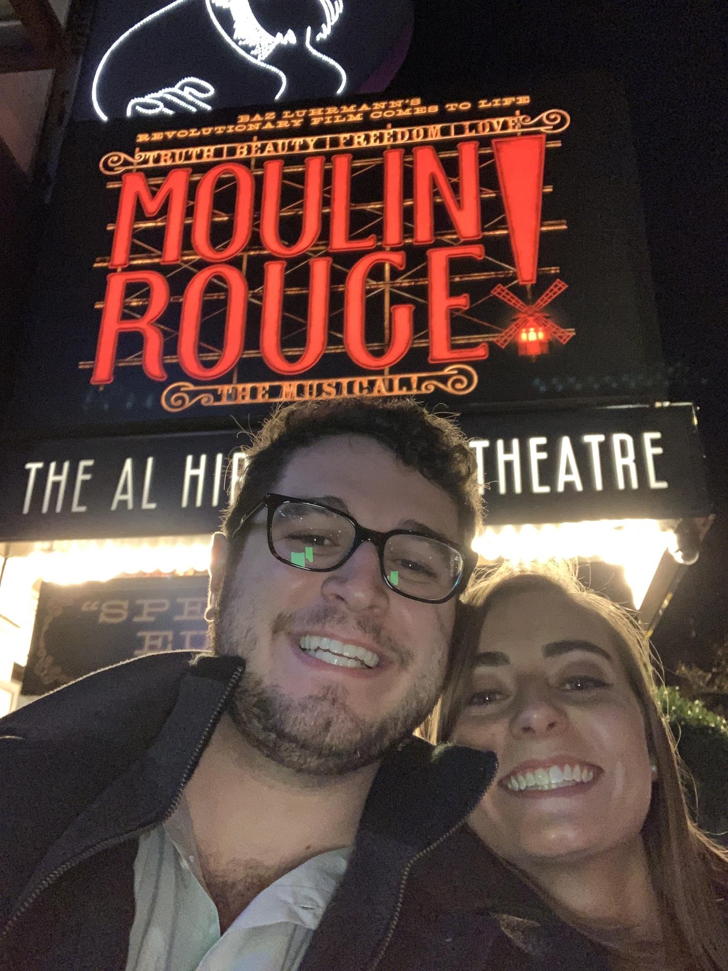 Matt surprised Olivia with tickets to Moulin Rouge! on Broadway, it was an amazing show!