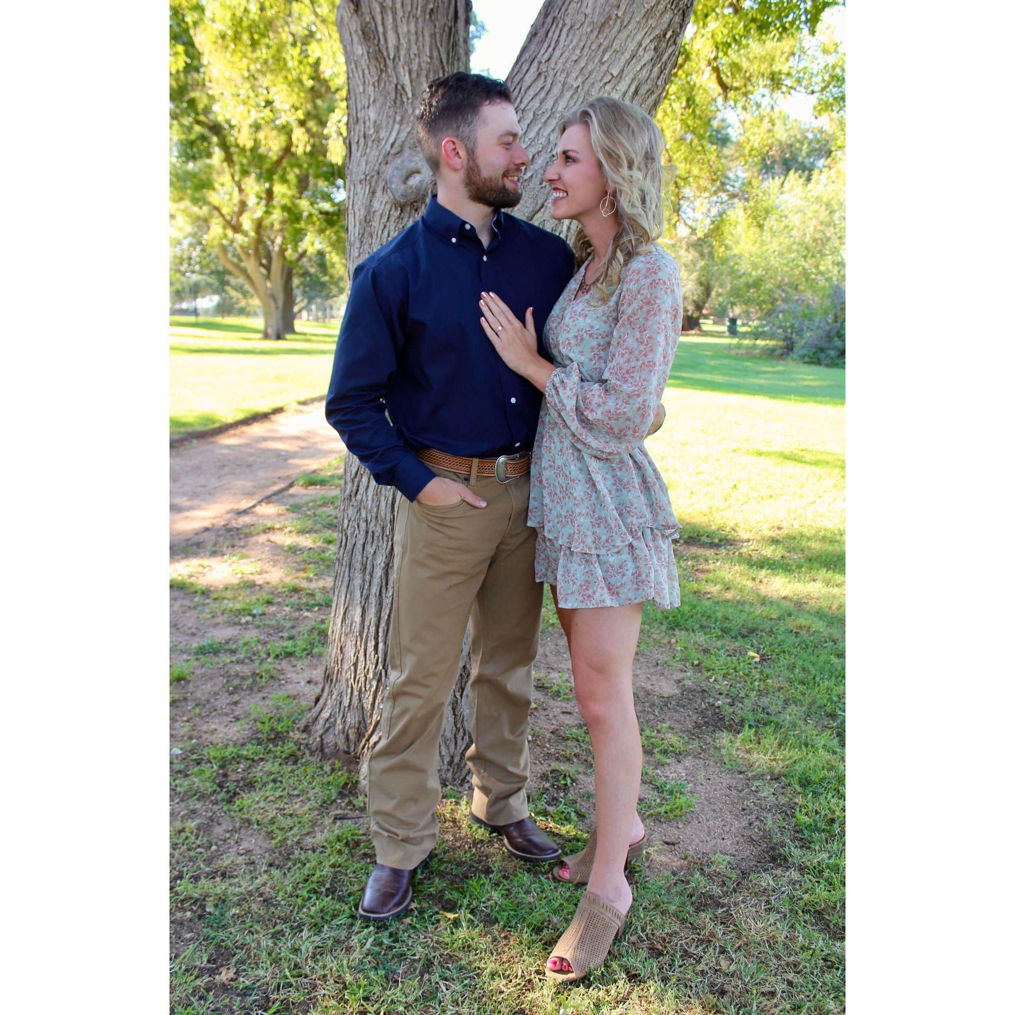 We were so honored to have my mom (Brielle) take our engagement photos at the Lubbock Arboretum.