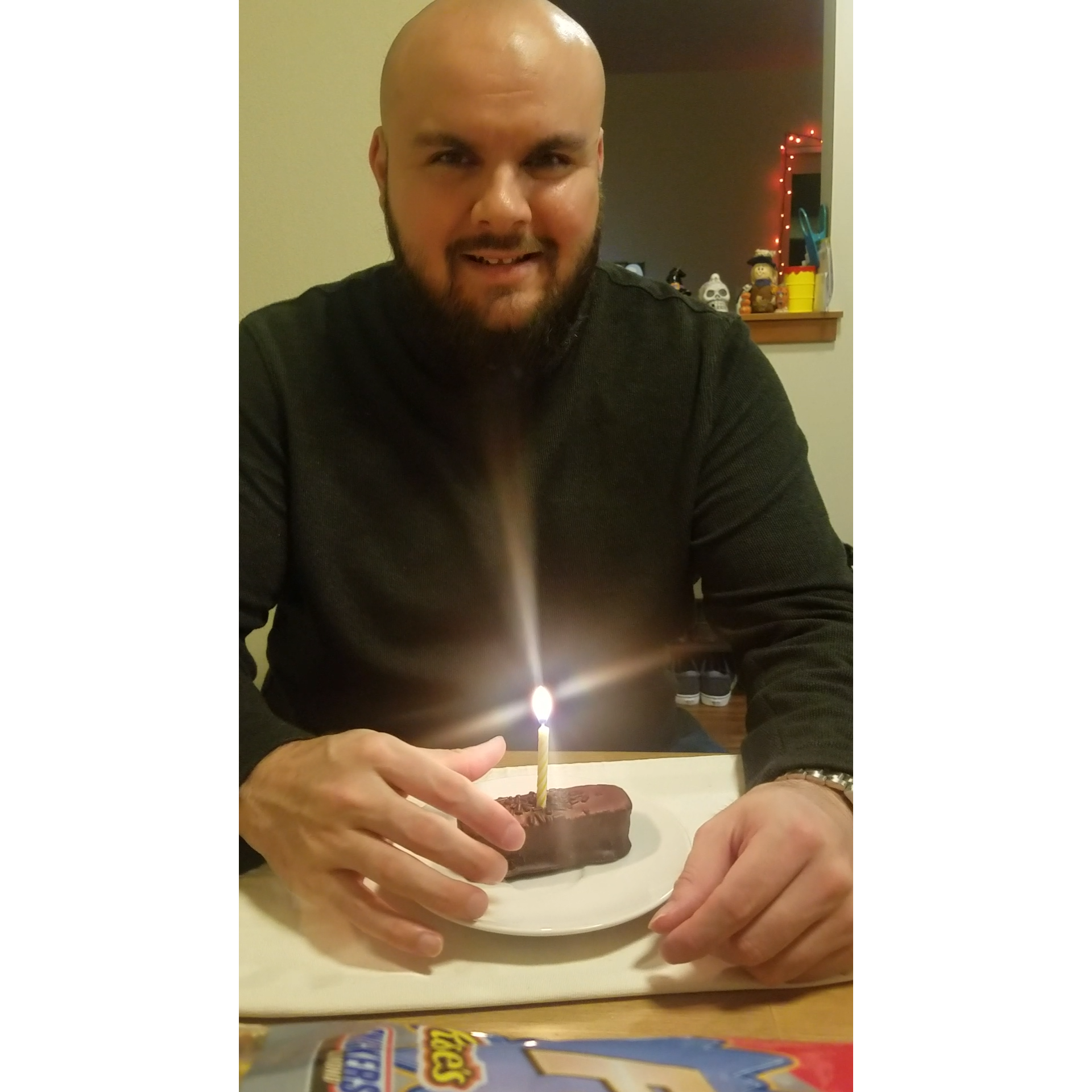 She swiped right, Selek's profile picture that caught Erin's eye. This picture is from his 34th birthday celebration.