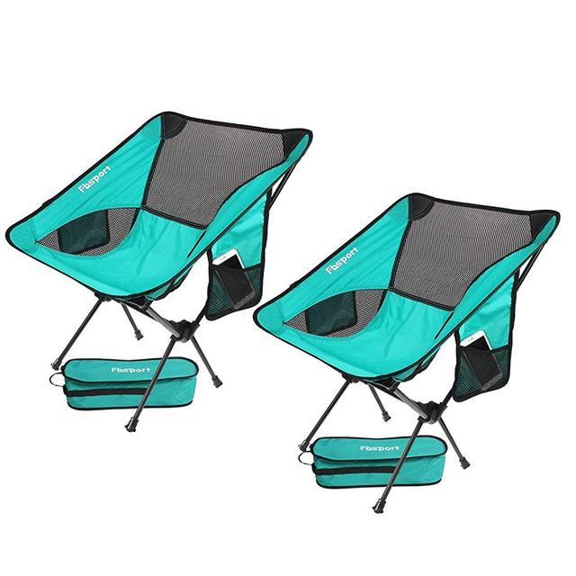 2 Pack Portable Camping Chairs Lightweight Folding Backpacking Chair Compact & Heavy Duty for Camp, Backpack, Hiking, Beach, Picnic, with Carry Bag