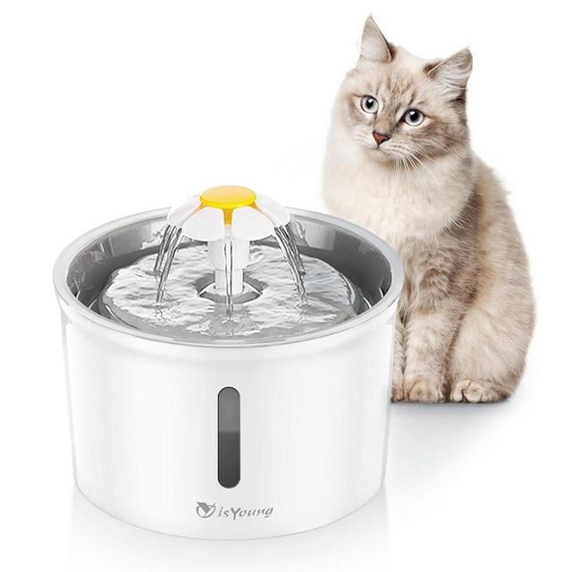 isYoung Cat Fountain 1.6L Automatic Pet Water Fountain Pet Water Dispenser, Dog/Cat Health Caring Fountain and Hygienic Dog Fountain