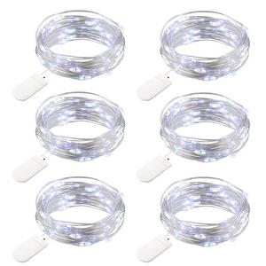 GDEALER 6 Pack Fairy String Lights 7.2ft 20LED Fairy Lights Battery Starry String Lights Copper Wire Lights Firefly Lights LED Moon Lights for DIY Christmas Decor Christmas Lights Cool White