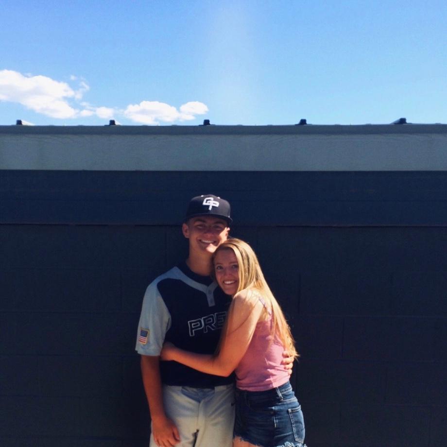 First photo together at Taylor's baseball game!
