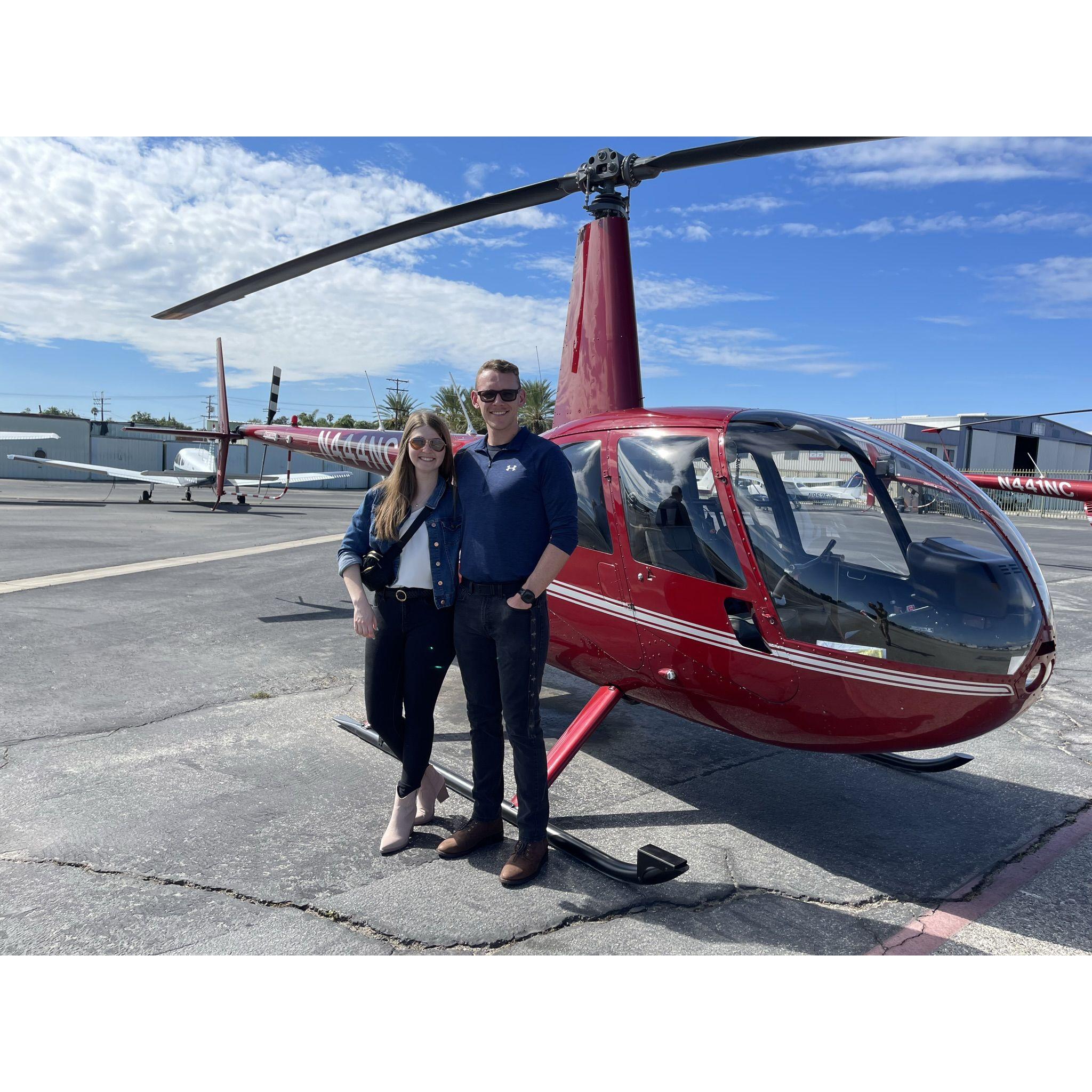 Our first helicopter ride. We are always trying/doing new things together.