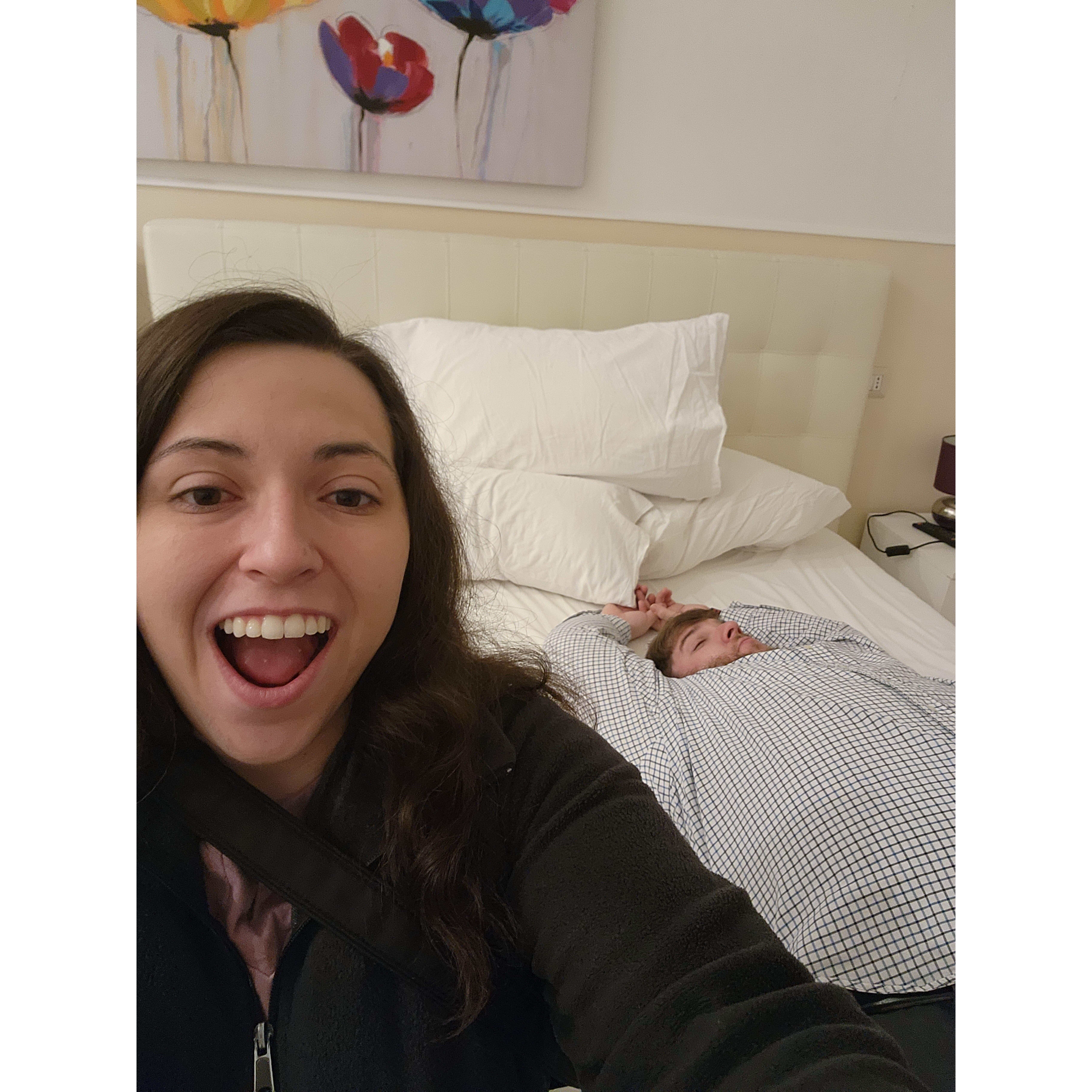 Sara was ready for more adventures, Joe was ready for a nap.