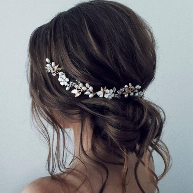 Bridal hair piece crystal Bridal hair vine crystal Bridal hair accessories gold Wedding hair piece pearl Wedding hair vine silver headpiece