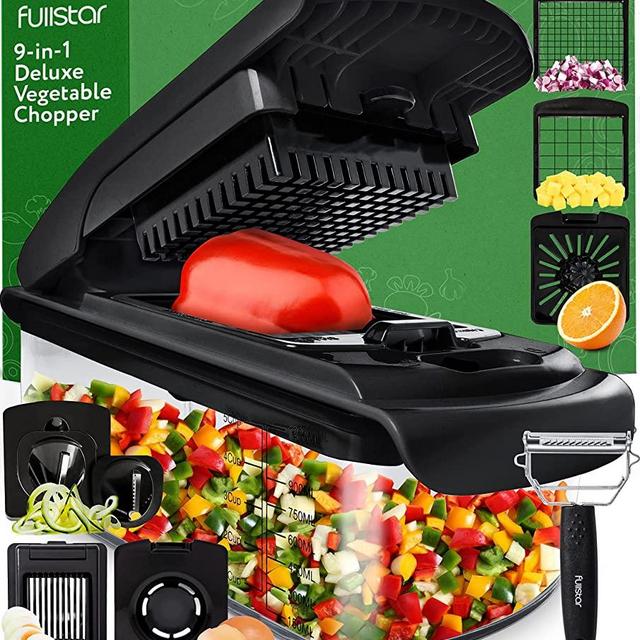 Fullstar Veggie Chopper - 9-in-1 Vegetable Chopper with Large 1.5L Catch  Tray, Chopper Vegetable Cutter - Food Chopper, Onion Chopper, Kitchen  Gadgets