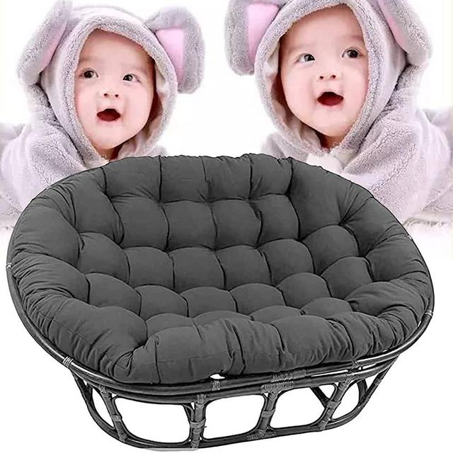 NLBKNLK Double Oversized Papasan, Egg Chair Cushion Double Papasan Chair Cushion,Double Sink Into Our Thick Comfortable Oversized Papasan,(Chair not Included),Dark Grey,66.9 * 47.2inch