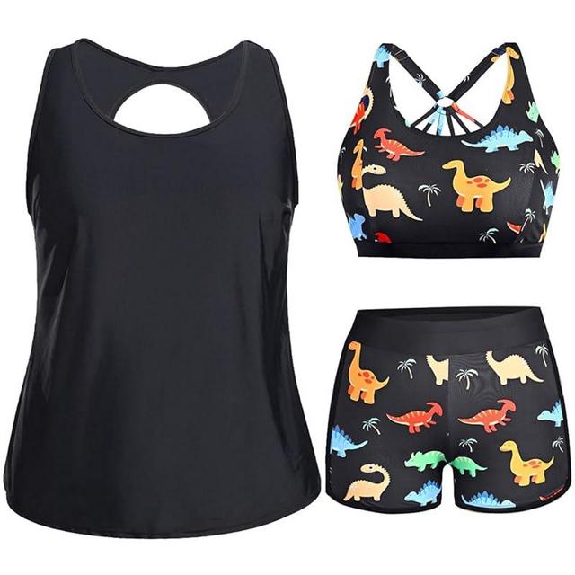 Holipick Women Plus Size 3 Piece Tankini Swimsuits Athletic Bathing Suits with Shorts