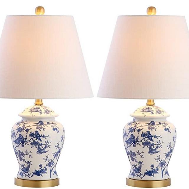 JONATHAN Y JYL3005A-SET2 Penelope 22" Chinoiserie Lamp(Set of 2) Classic,Cottage,Traditional,Transitional for Bedroom, Living Room, Office, College Dorm, Coffee Table, Bookcase, Blue/White