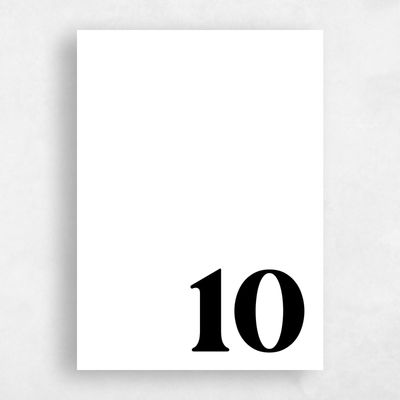 White Wedding Table Number - Bolduc