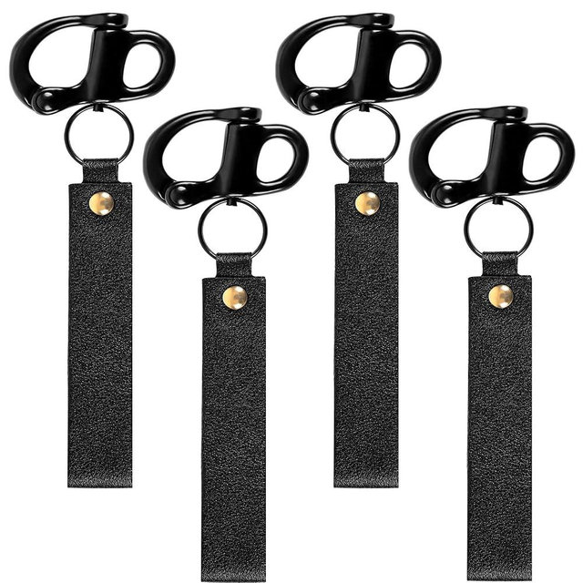 NBPLUS Quick Release Clip Shackle for SCBA Mask, Firefighter & Marine with Leather Strap Handles for Emergency Situations 316 Stainless Steel Snap Shackles Rigging, Fireman Clasp Gear Accessories Tool