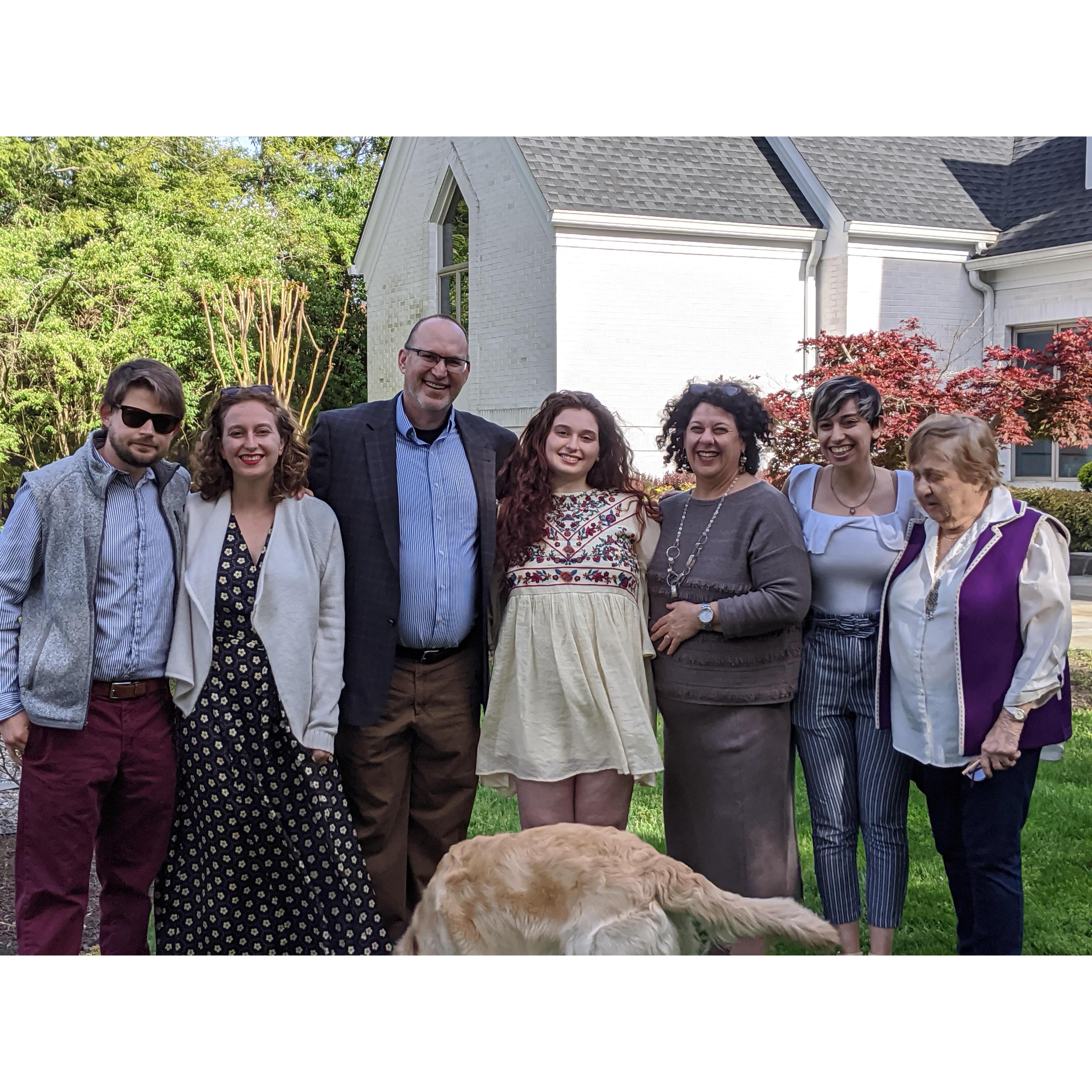 In May of 2020, we celebrated Arielle's youngest sister Shira's college graduation outside as a family.