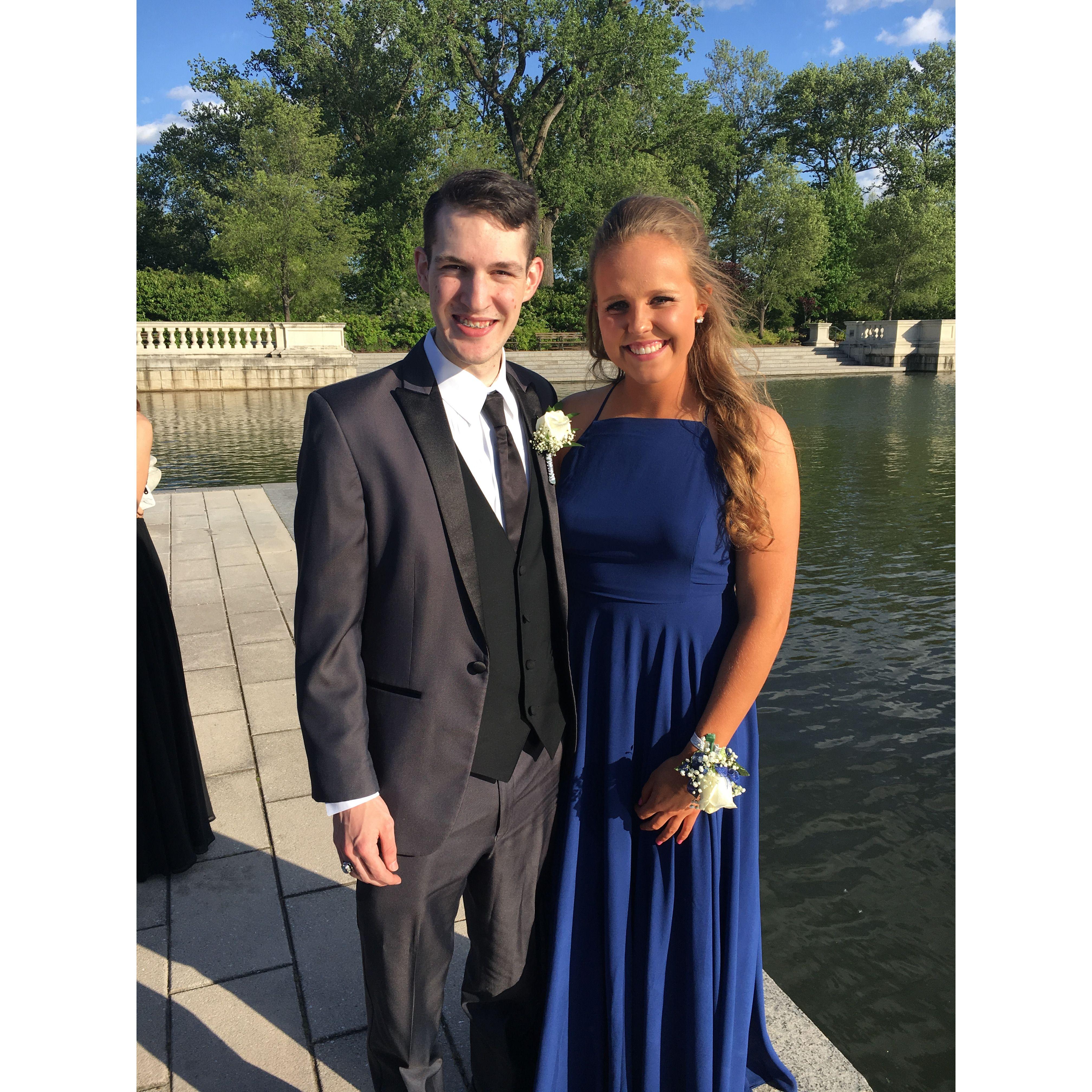 The first picture Syd and Ben have together is at Vianney Prom in 2017!