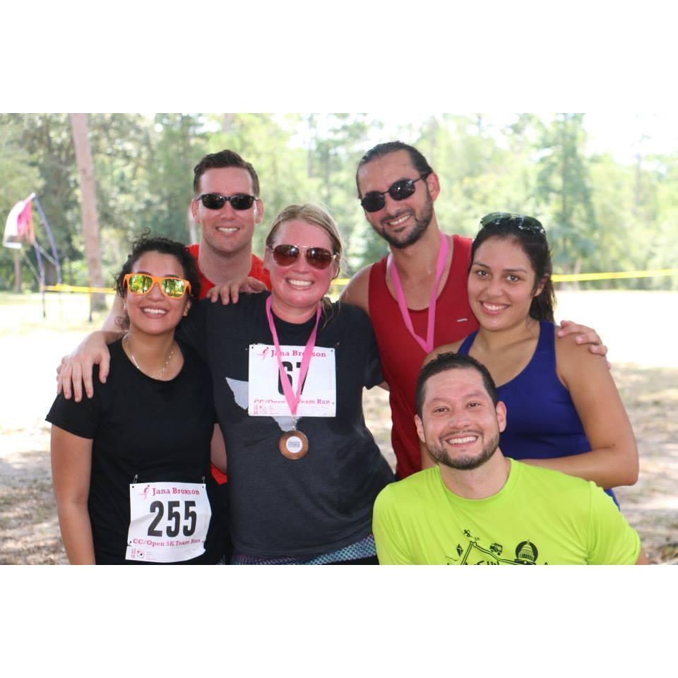 The first annual Jana Broxson Memorial 5k with Richard, Myriam, Jess, and Jose