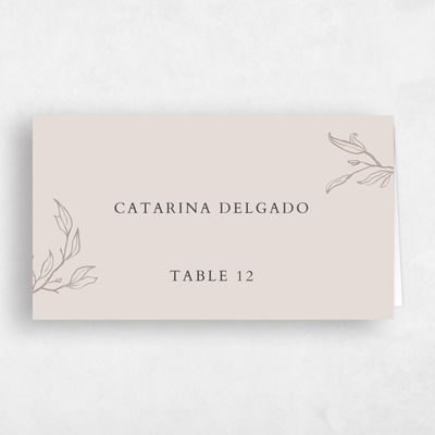 Classic Greige, Beige Wedding Place Card - Everhart
