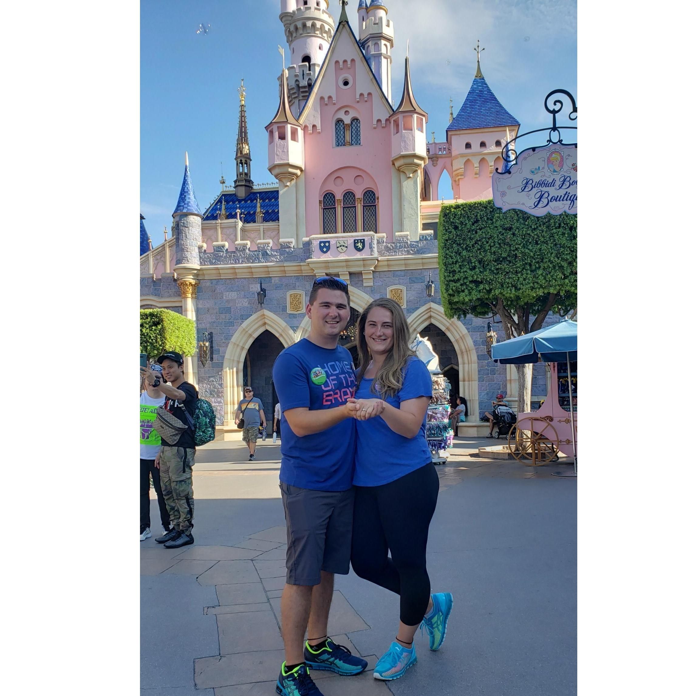 Steve proposed at Disneyland with both of their families there...BEST DAY EVER!