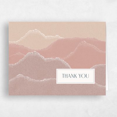 Dusty Terra Cotta, Pink Wedding Thank You - Lysander Landscape