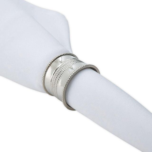 Saro Lifestyle Dotted Napkin Rings in Silver (Set of 4)