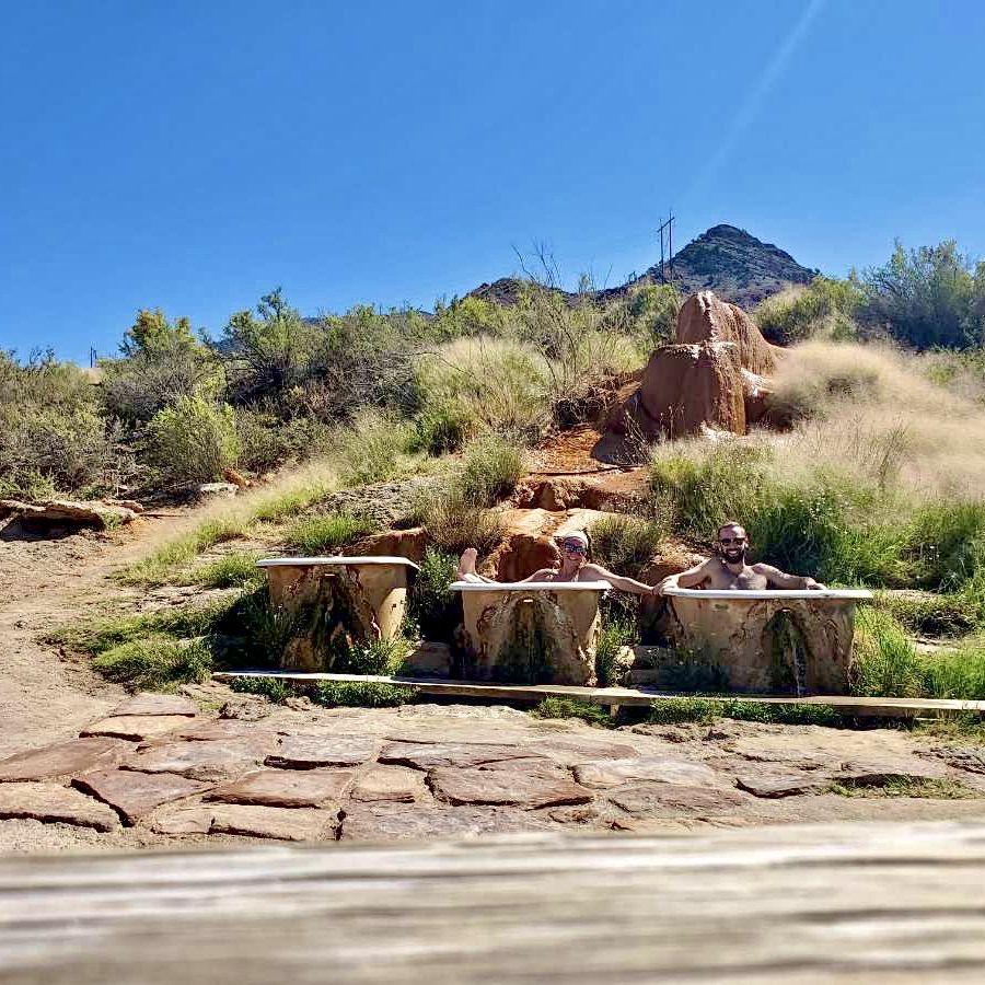 The Famous Van Trip 2021 - This is not a Cialis commercial. Jamie and Corinne soaked in the bathtub hot springs somewhere in Utah.