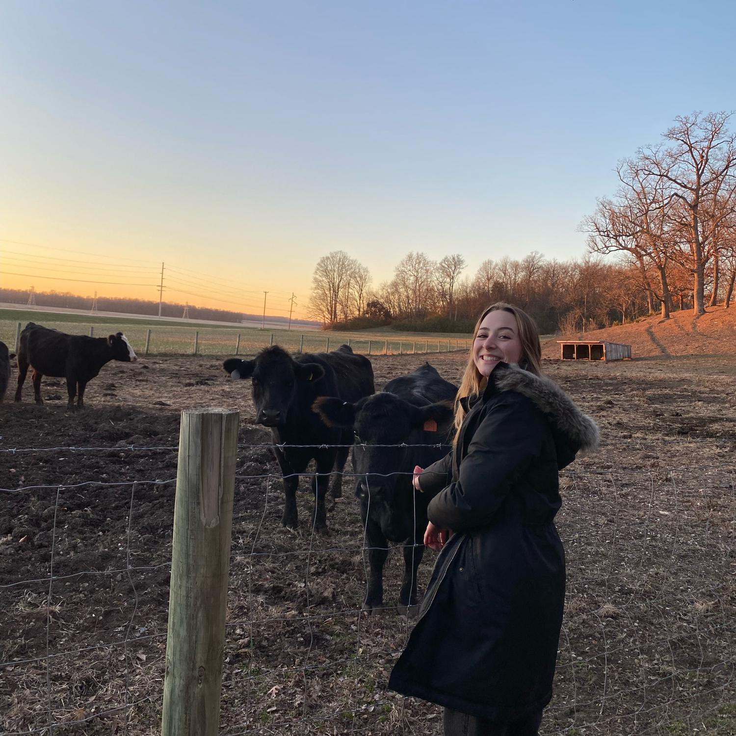 Grace got to see the cows in Illinois! A dream come true!