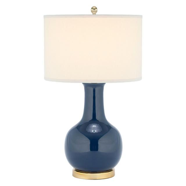 27.5" Paris Table Lamp Navy (Includes CFL Light Bulb)- Safavieh