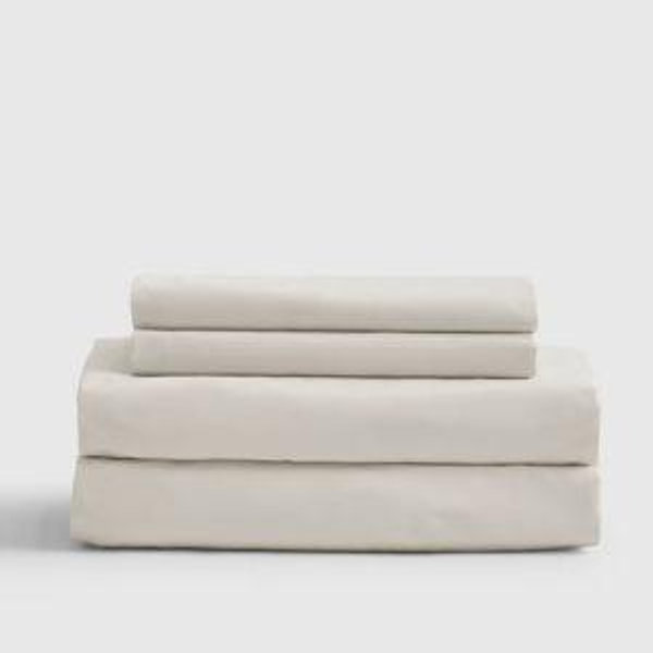 Classic Organic Percale Sheet Set in Sand - Queen Size