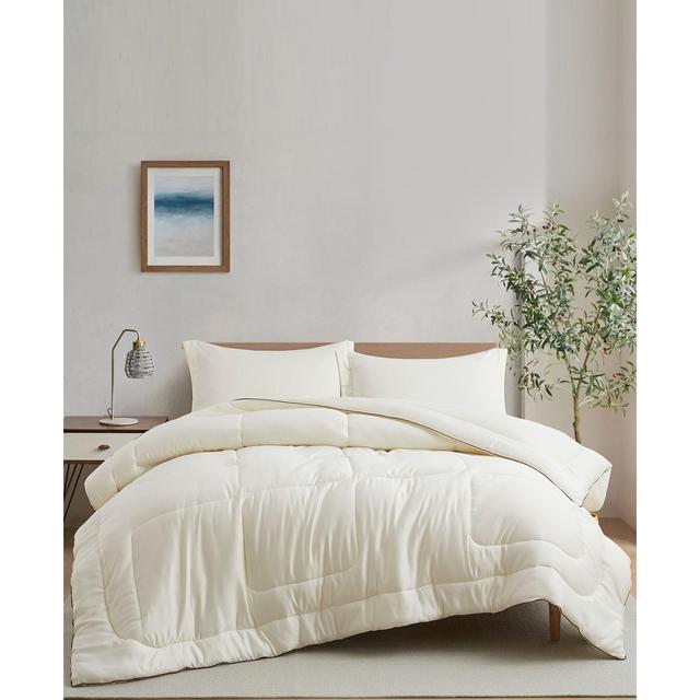 UNIKOME All Season Satin Silky Down Alternative 3 Piece Comforter Set, King