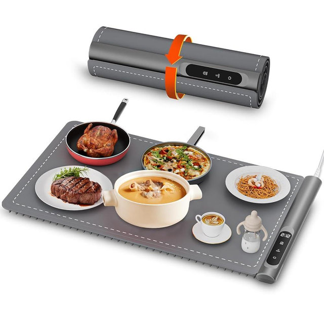 Newise Food Warming Mat, Electric Warming Tray-Upgraded Graphene Full Surface Heating, 6 Temperature Settings and Timing Function, Portable Food Warmers for Parties, Gatherings, Home and Kitchen
