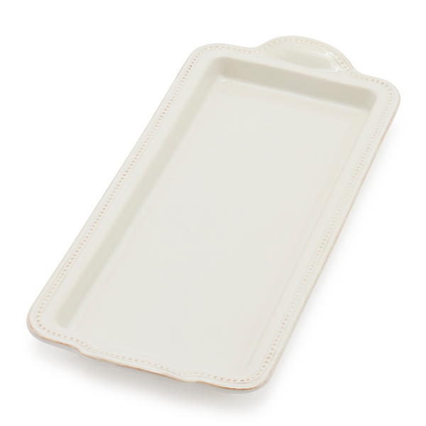 Pearl Stoneware Rectangular Tray