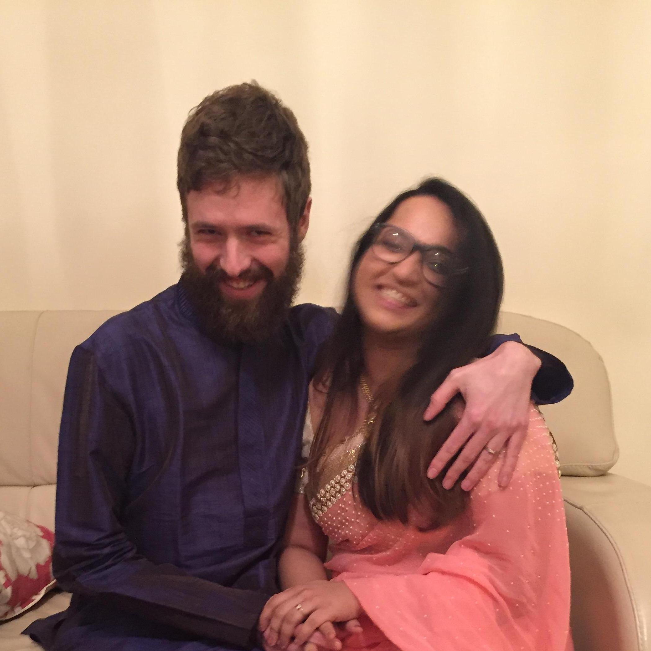 This is us sitting on a couch.