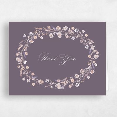 Dusty Purple Wedding Thank You - Lino Landscape