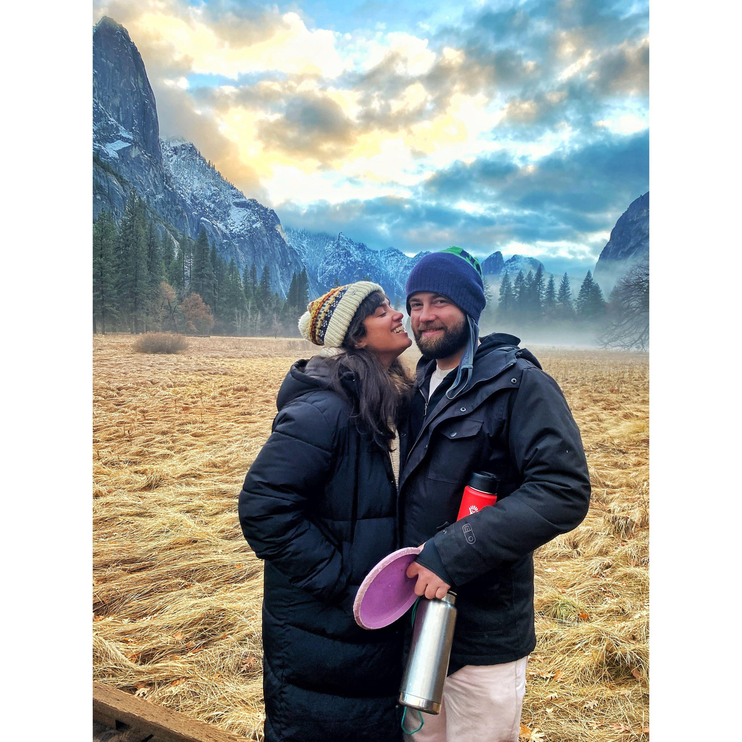 In Yosemite for Amanda's birthday, throwing some discs December 2021