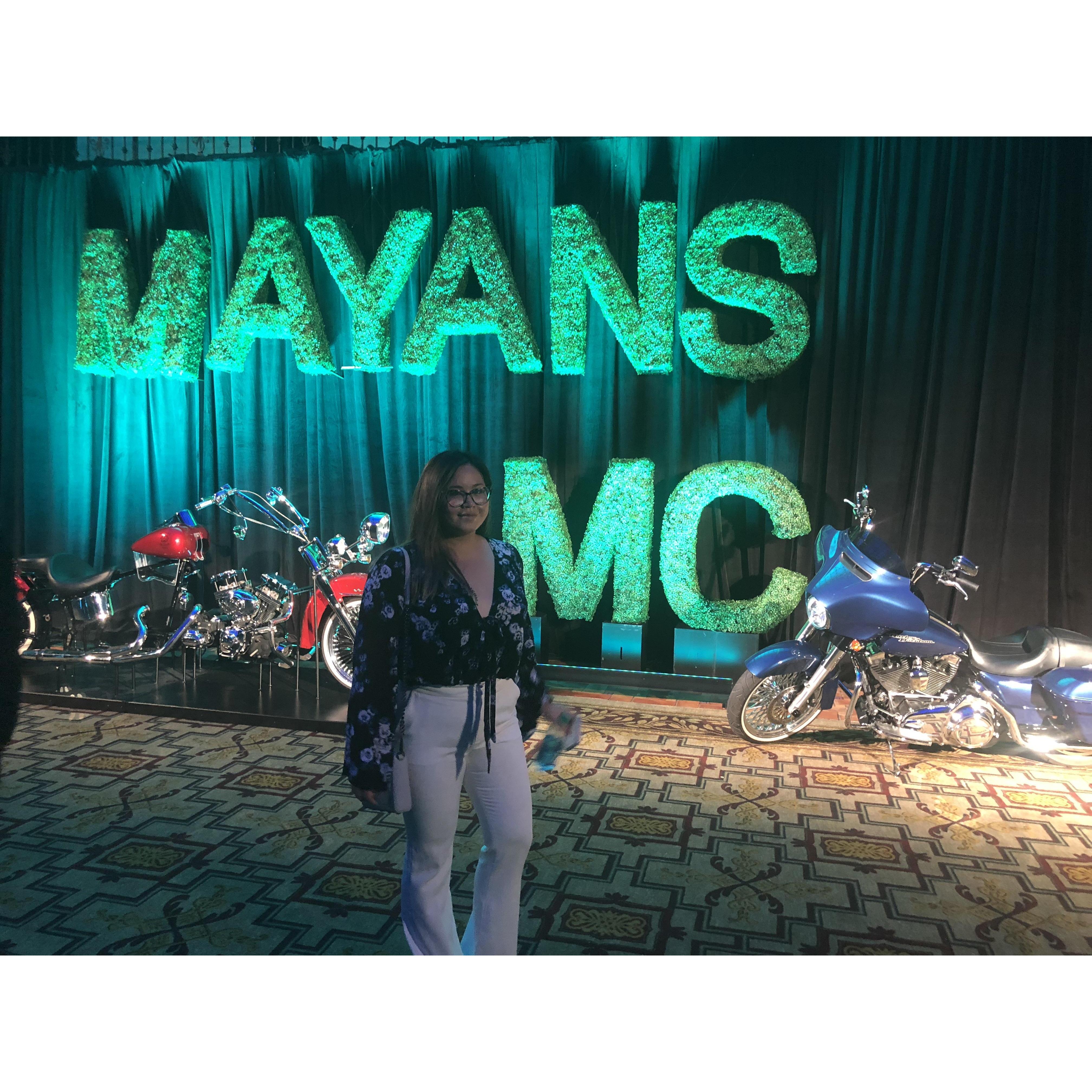 Mindy looked spectacular at the Mayans MC Premier Party