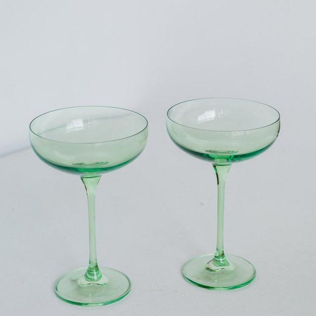 Estelle Colored Champagne Coupe Stemware - Set of 2 {Mint Green}