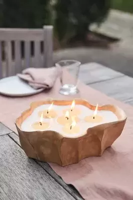 Teak Bowl Candle, Citronella