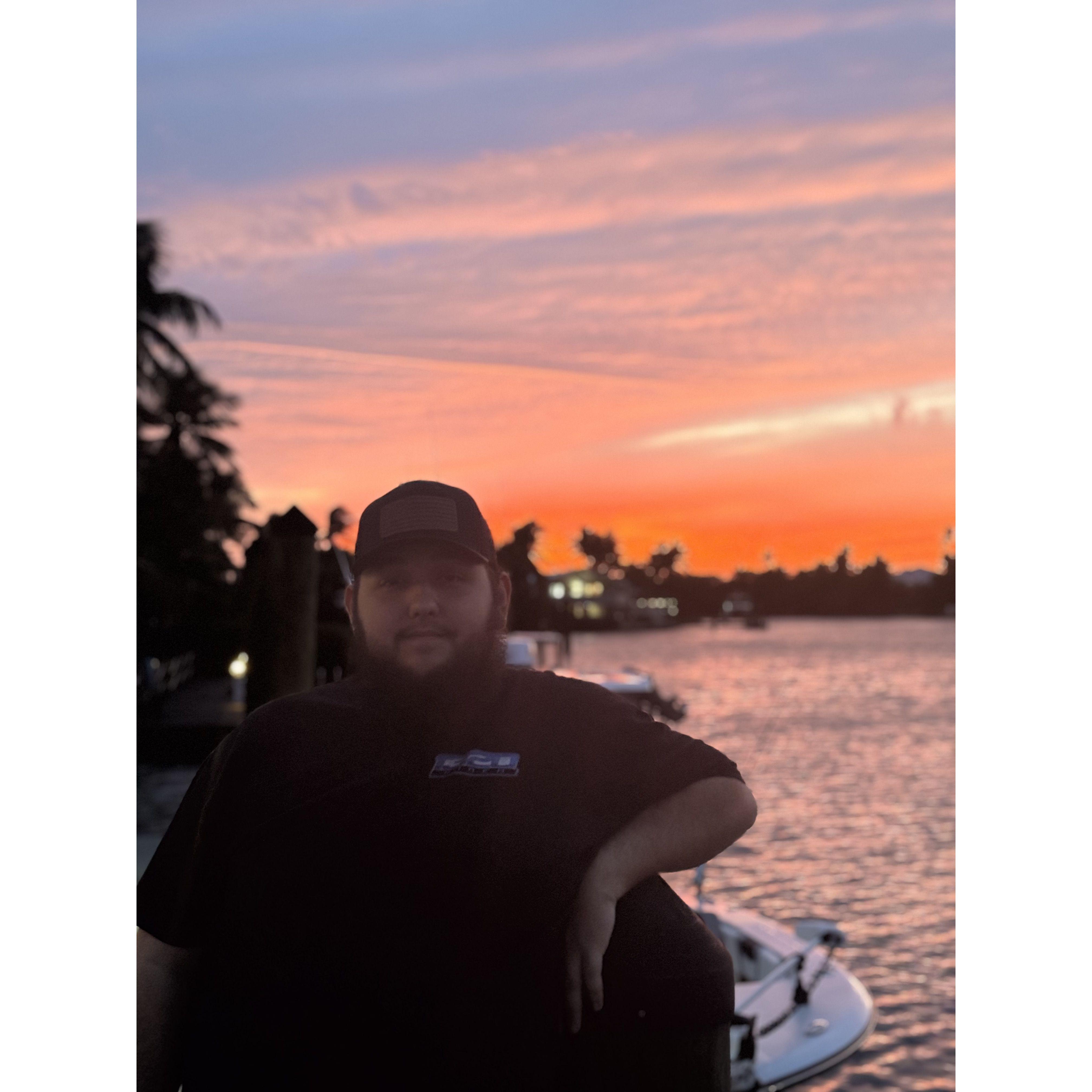 enjoying the sunset in florida