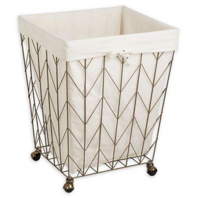 Honey-Can-Do® Coastal Chevron Rolling Hamper in Bronze