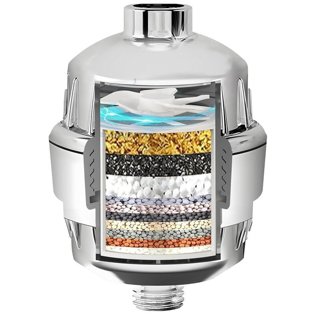 Yodel Shower Filter - Shower Head Filter for Hard Water - Water Softener to Remove Chlorine and Fluoride,Improve Hair and Skin Condition,Chrome
