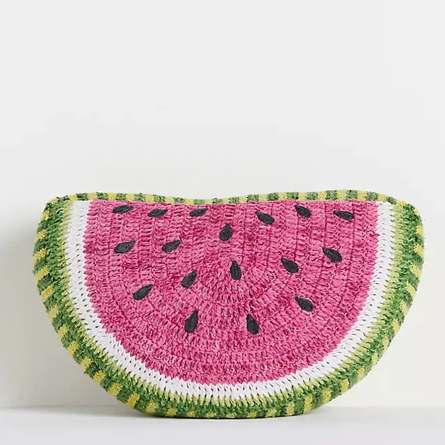 Grove Indoor/Outdoor Woven Fruit Shaped Pillow