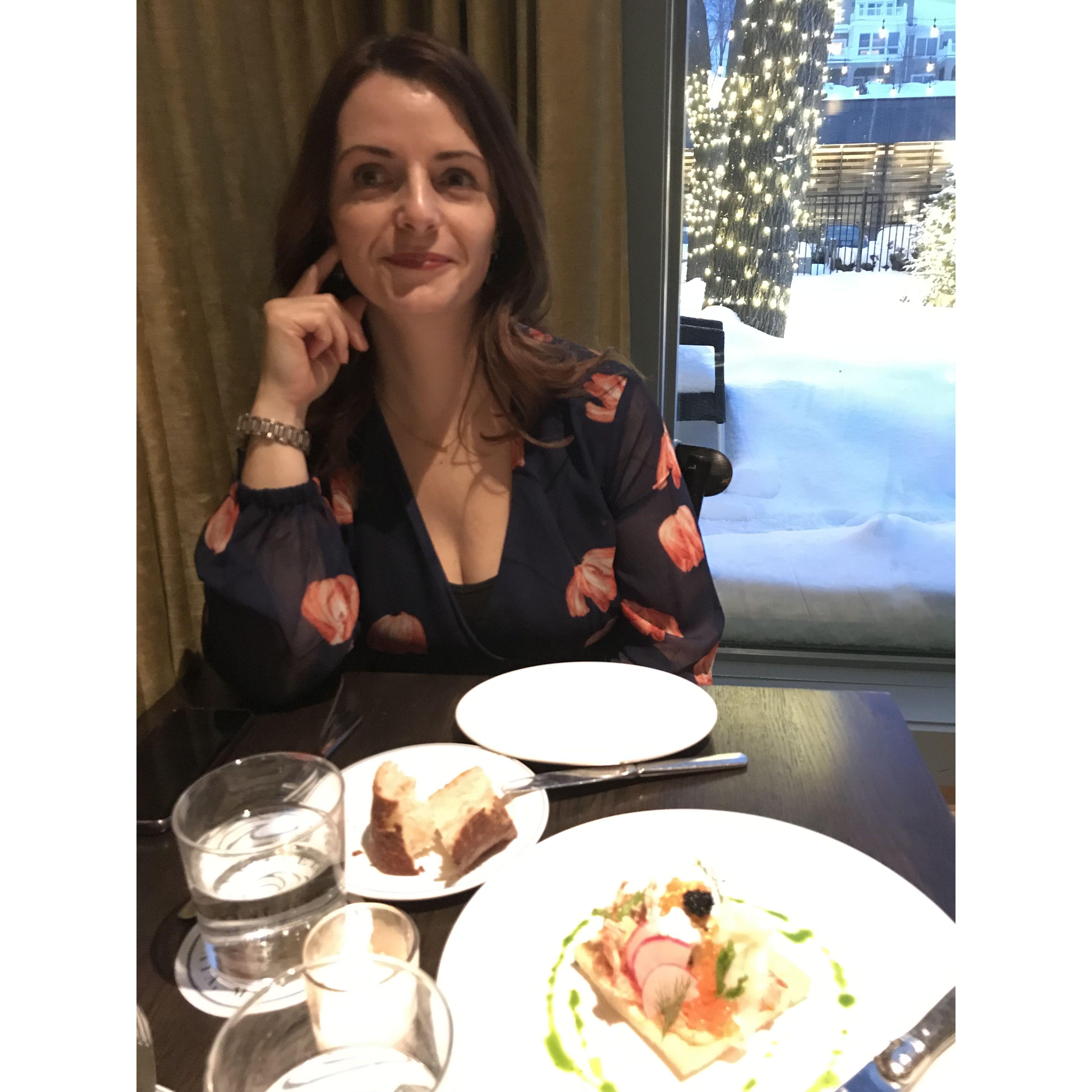 Hmm - sure looks like we eat out a lot.  LOL.  But it is the only time we look nice enough to photograph each other.  ;-)
