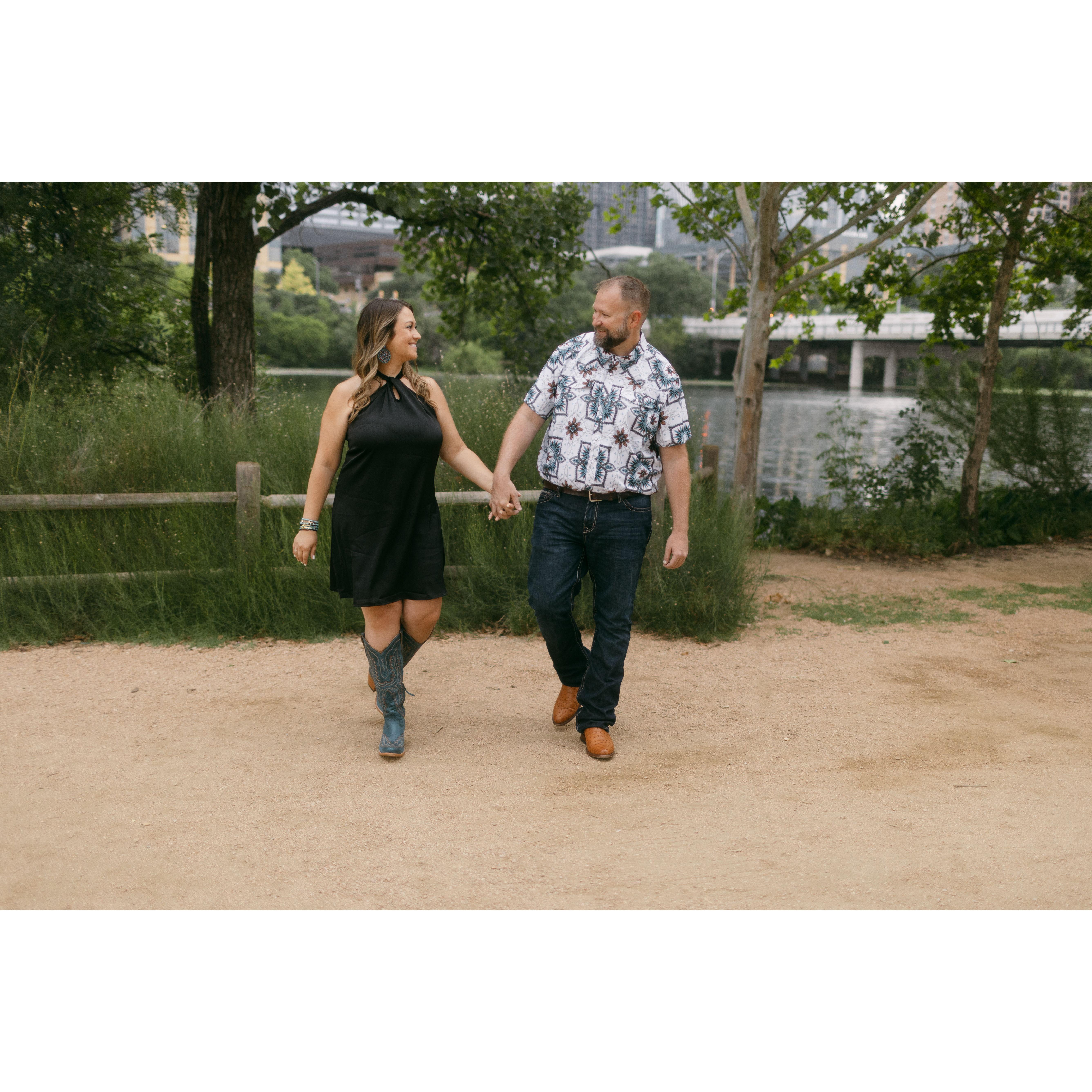 Our Engagement Photo Session at Town Lake in Downtown Austin!